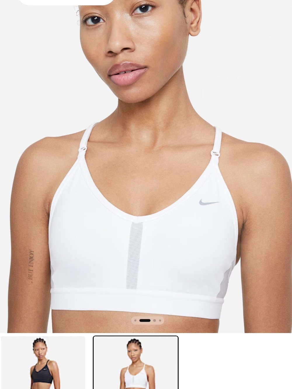 Nike White Light-Support Strappy Sports Bra